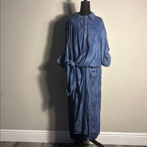 Eloquii Blue Shirt  Wrap Dresse